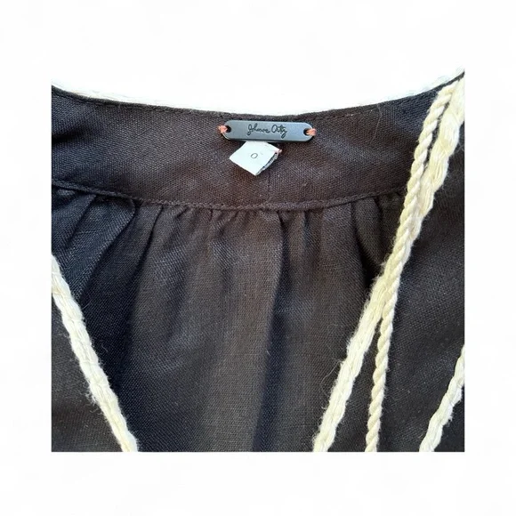 Johanna Ortiz Black Top with Cream Trim - Picture 5 of 5